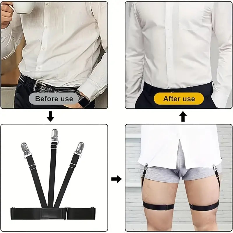 Men Shirt Stays Belt ( Pair of 2 )